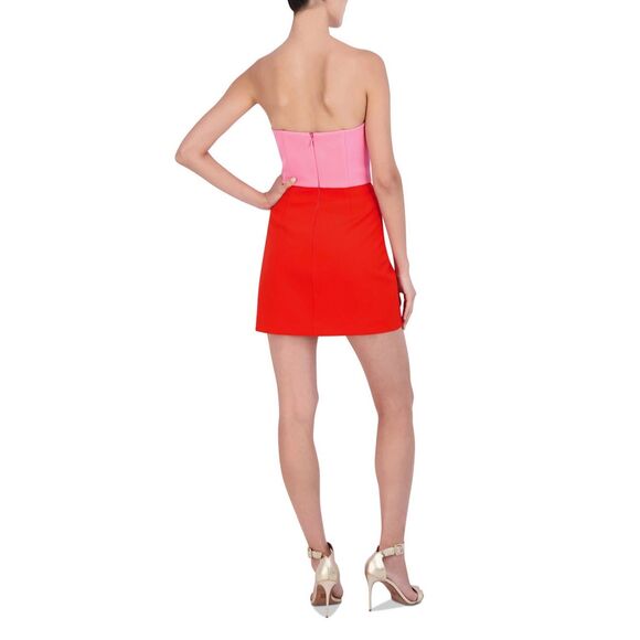 NWT BCBG bold color block strapless mini dress  Size XS - Picture 3 of 10